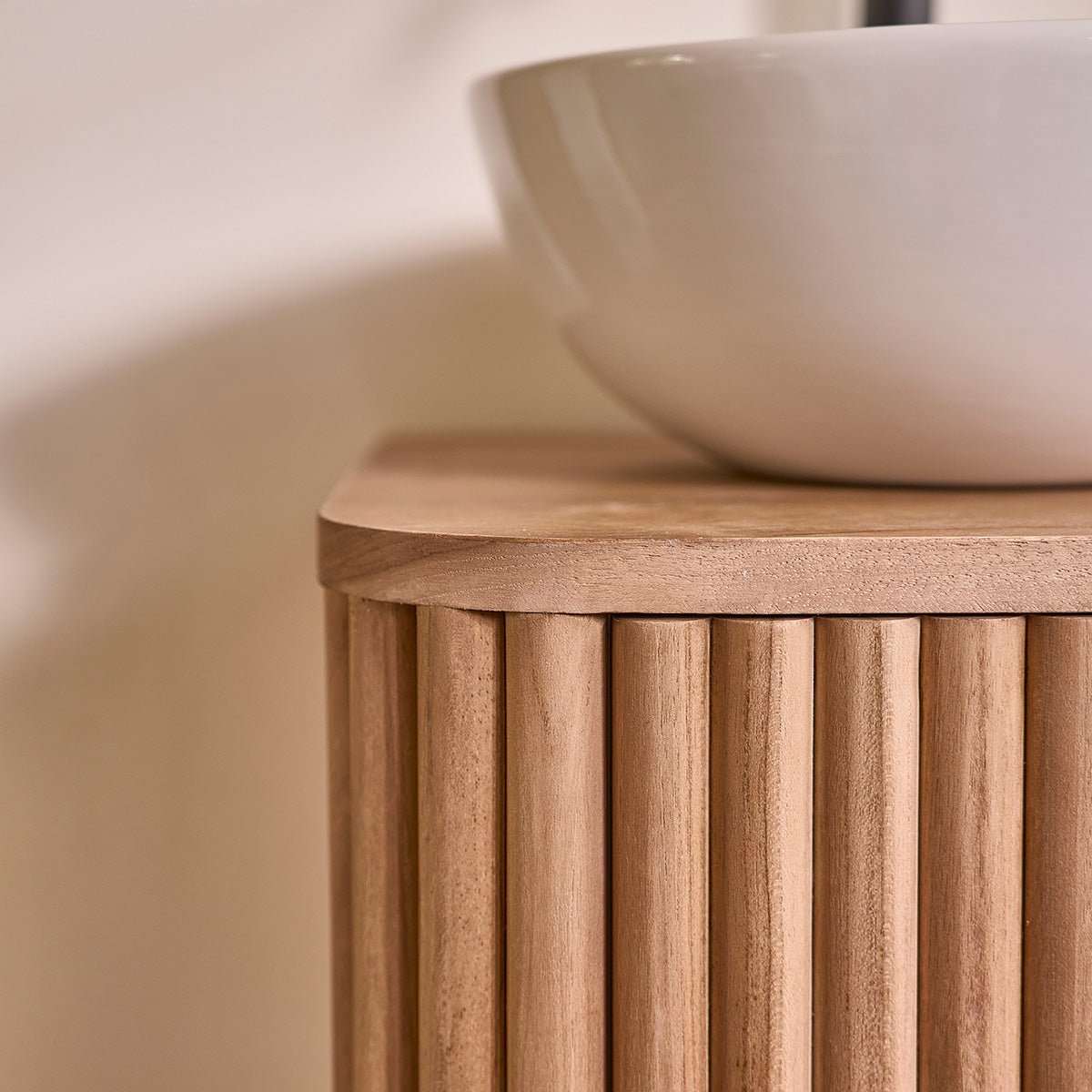 Lave main en teck massif 42 cm COLINE naturel, BERAH GETAH