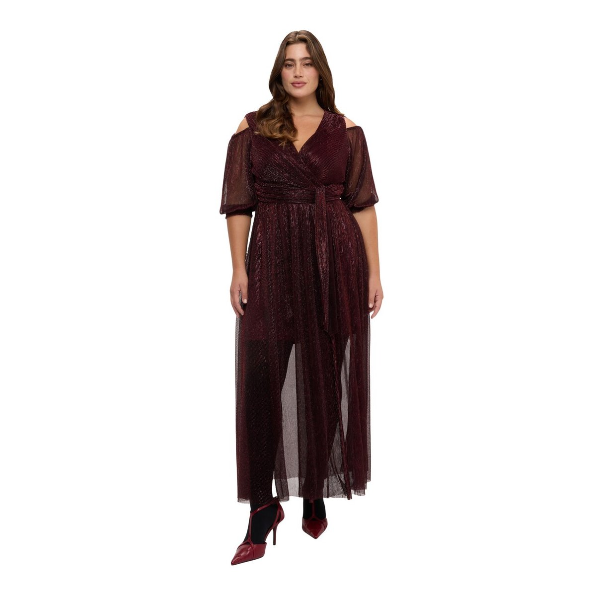 Robe longue avec découpe burgundy, FIORELLA RUBINO