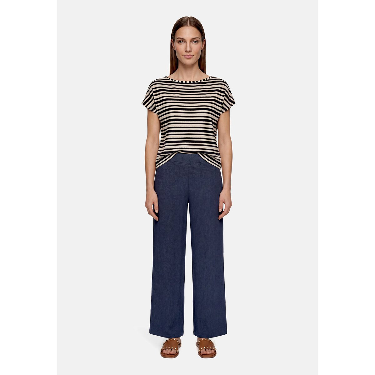 T-shirt à rayures à encolure bateau dark blue/nature, BETTY BARCLAY