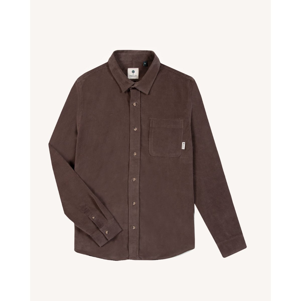 Chemise en velours chocolat, FAGUO