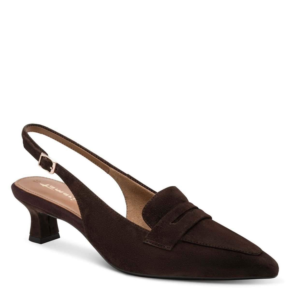 escarpin en cuir marron mocca, TAMARIS