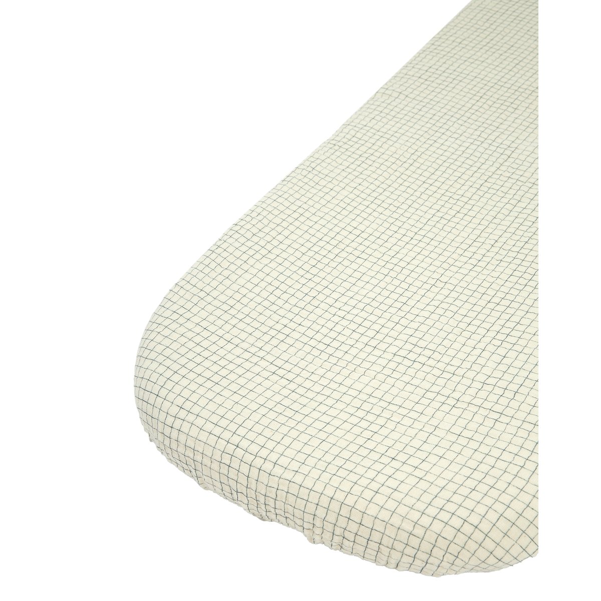 Drap housse WABI-SABI pour couffin en double gaze de coton lavé petits carreaux bleu, NOBODINOZ