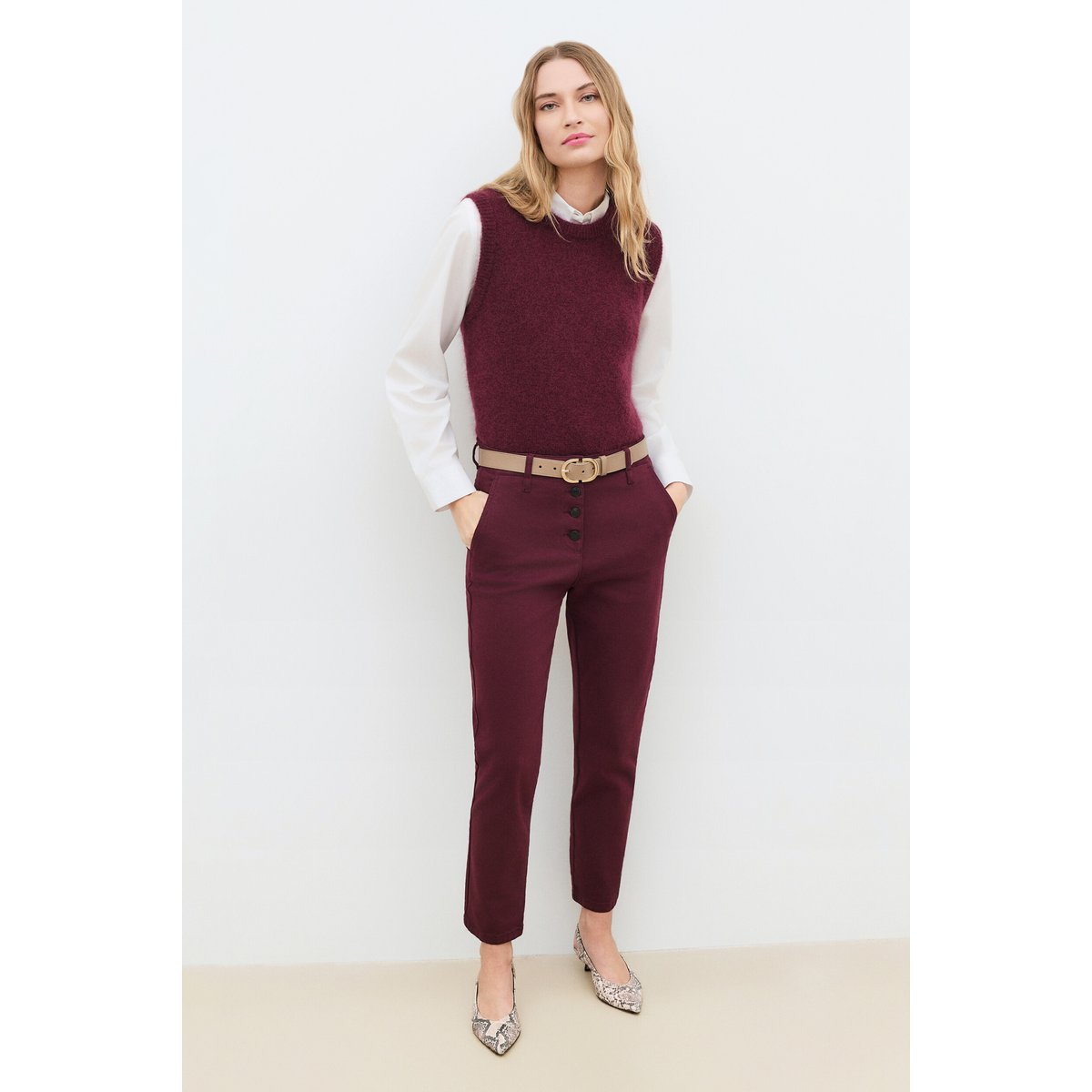 Pantalon slim workwear PBOBBY bordeaux, CAROLL