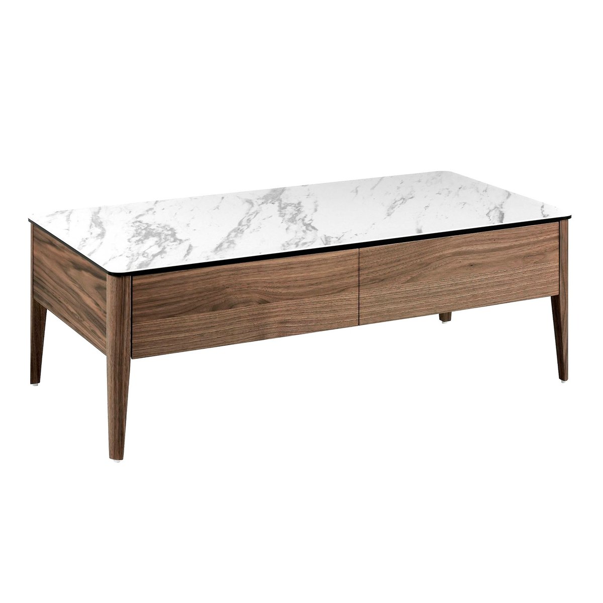 Table basse rectangulaire en porcelaine, marbre et noyer blanc | noyer, ANGEL CERDA