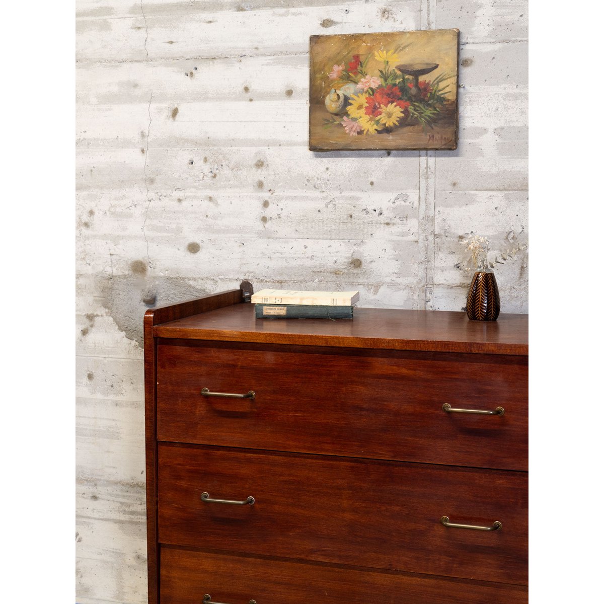 Commode en bois foncé Olga N°663 - Bon état bois foncé, DEBONGOUT