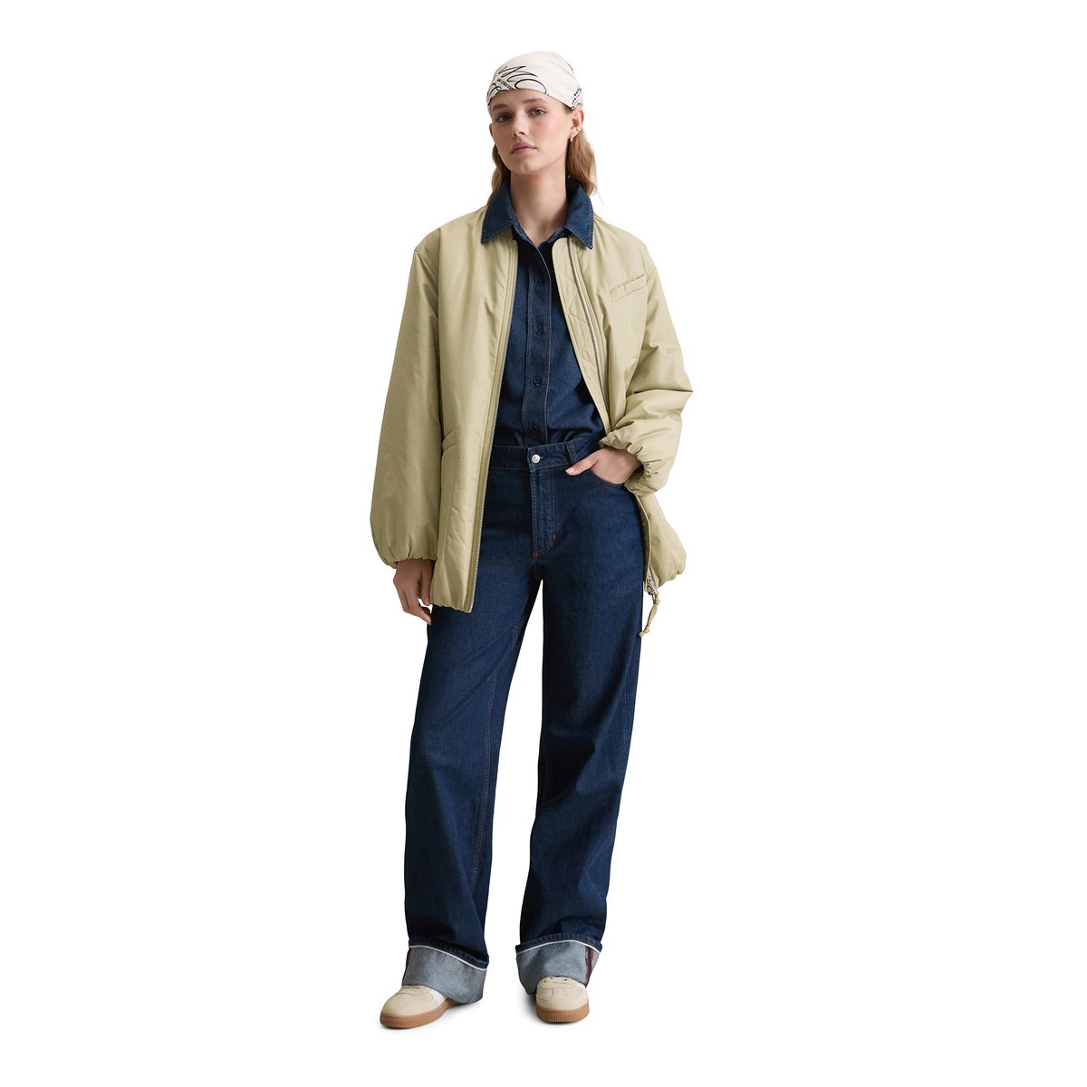 Veste blouson style aviateur oversize en polyester recyclé vert, MARC O’POLO DENIM