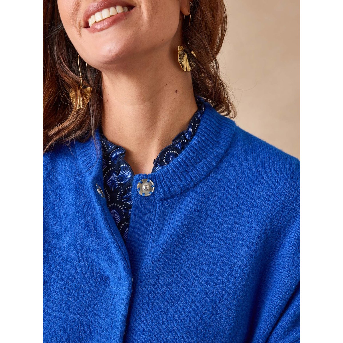 Cardigan à pressions bleu dur, DAXON