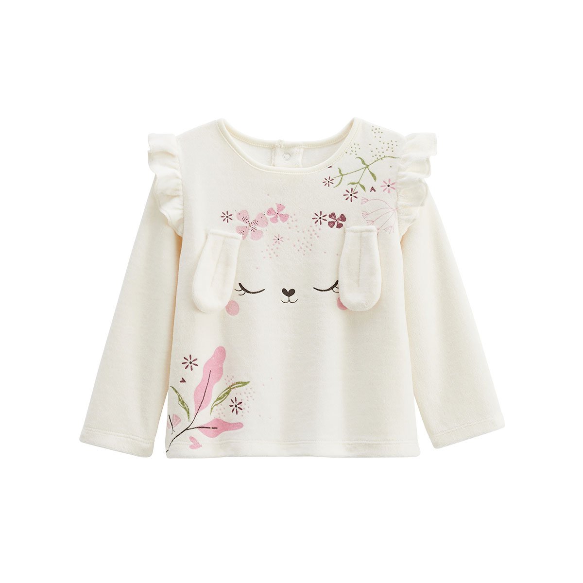 Pyjama enfant 2 pièces en velours Mila ecru, PETIT BEGUIN