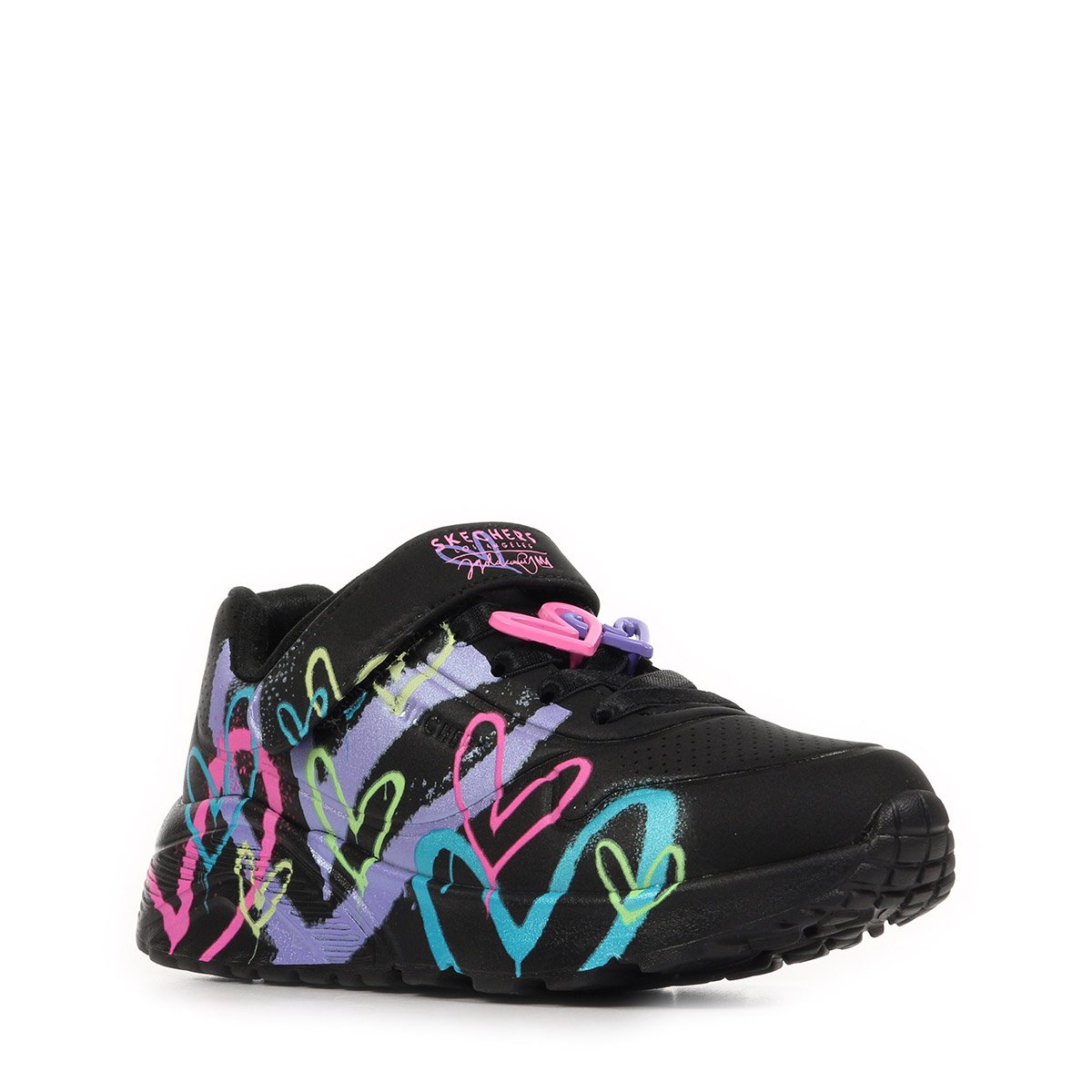 Baskets UNO LITE HEART STATUS black multi, SKECHERS