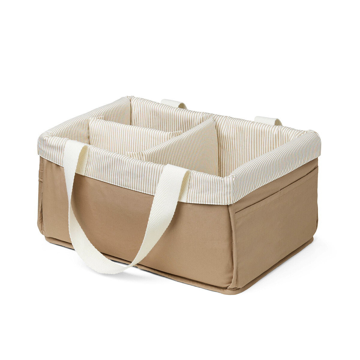 Organisateur de couches blanc rayé marron, CAM CAM