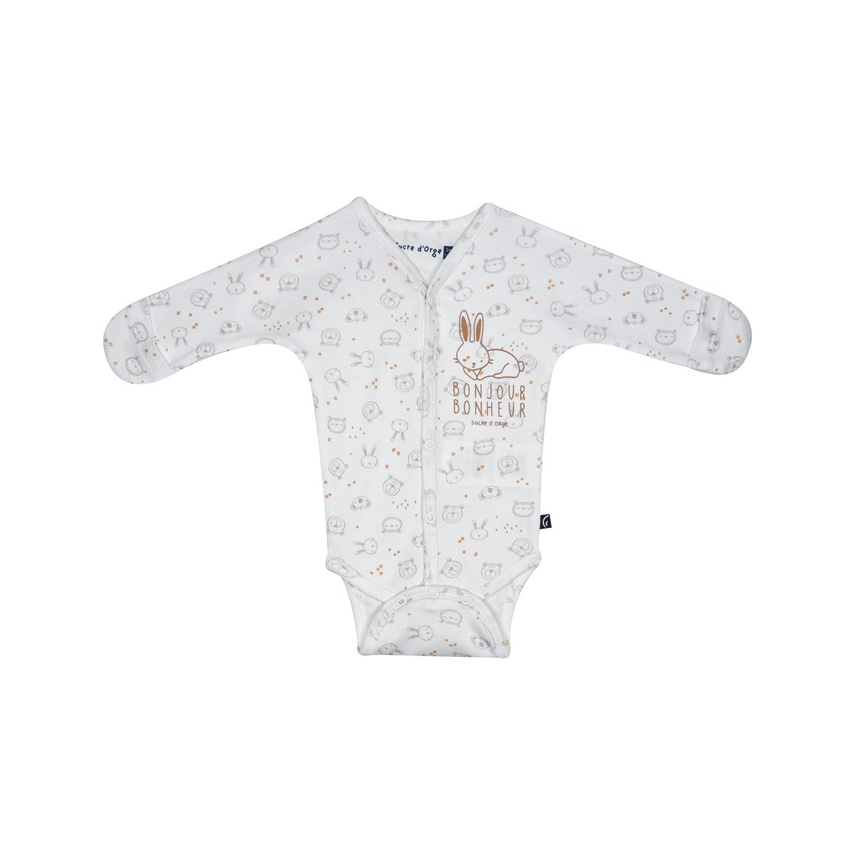 Lot de 2 bodies nickson ouverture devant naissance beige, SUCRE D'ORGE