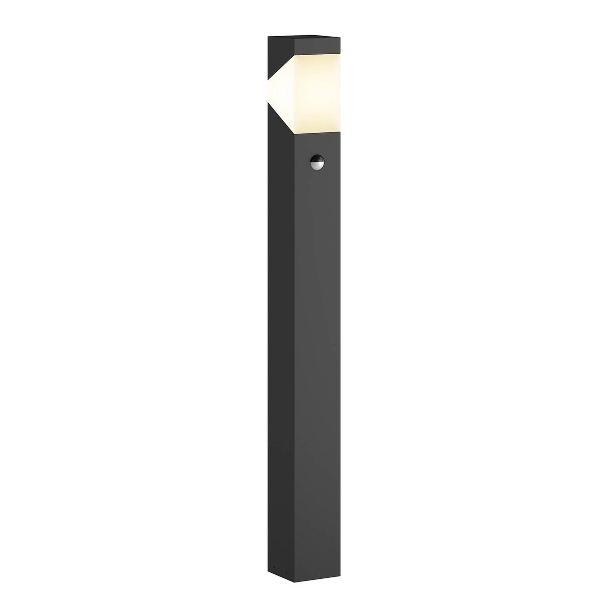 Luminaire extérieur en aluminium moderne gris graphite, blanc opale, LUCANDE
