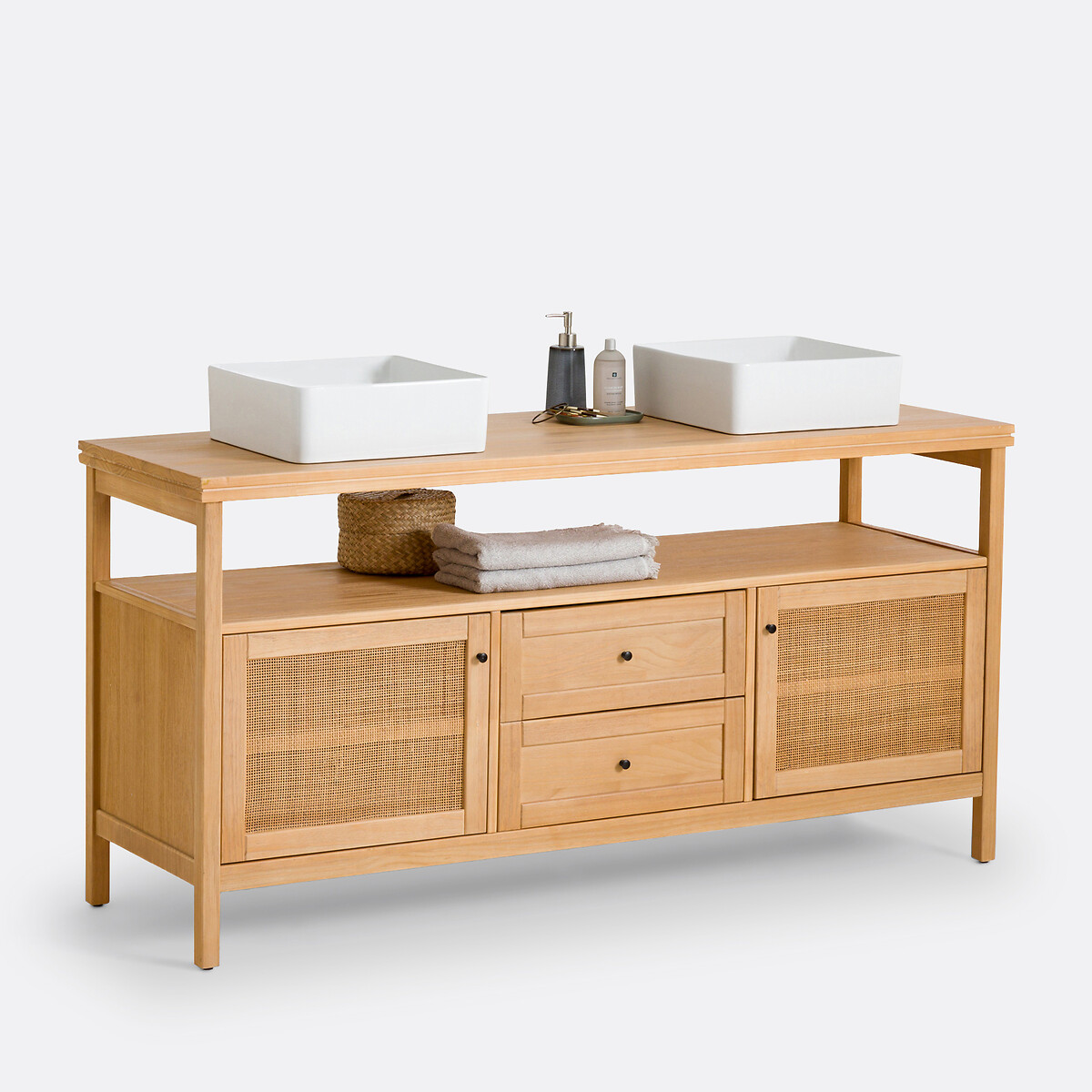Meuble sous double vasque L160 cm, Gabin naturel, LA REDOUTE INTERIEURS