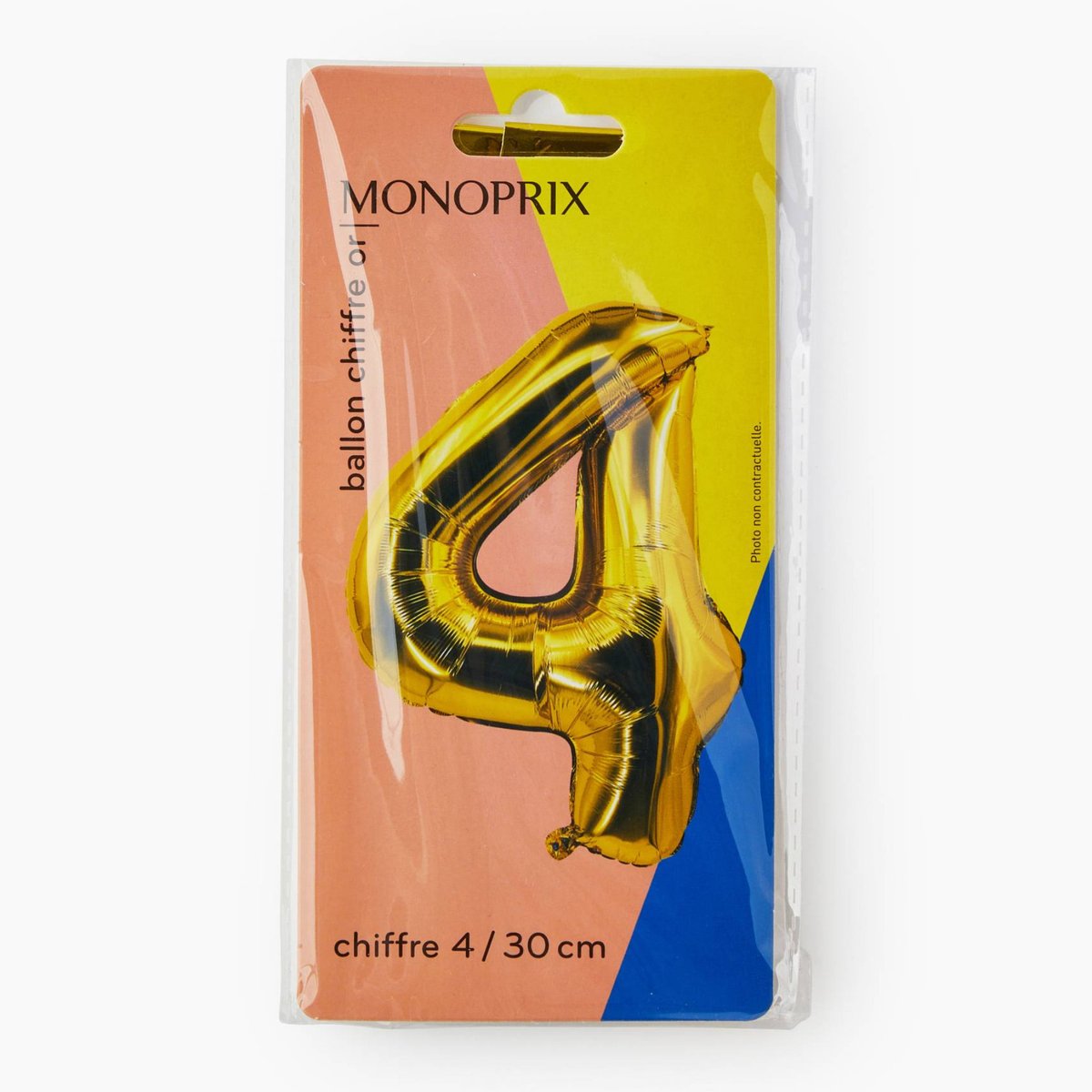 Ballon or chiffre 4 couleur unique, MONOPRIX MAISON