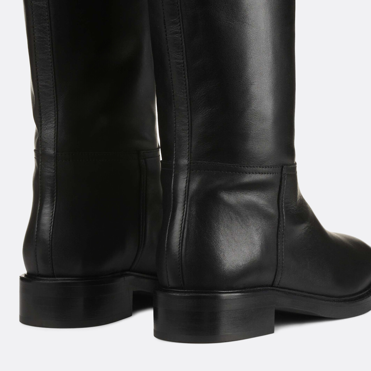 Bottes cavalières en cuir, Signature CLOTHILDE noir, LA REDOUTE COLLECTIONS