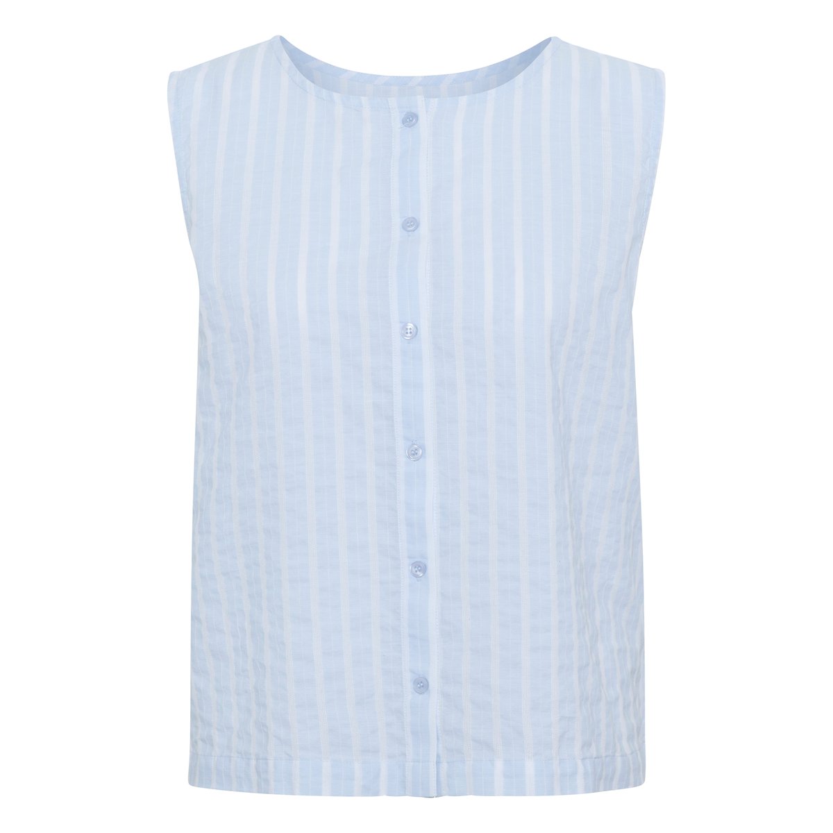 Blouse with short sleeve bleu/blanc rayures, KAFFE