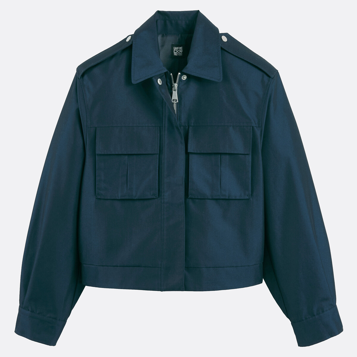 Veste courte ample à pattes d'épaules bleu marine, LA REDOUTE COLLECTIONS