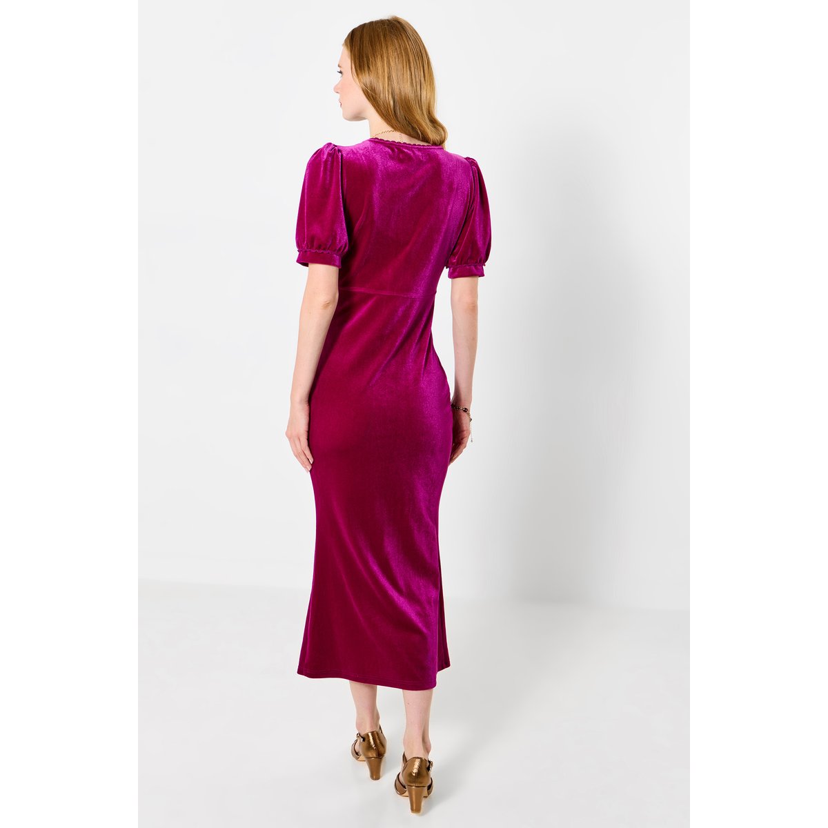 Robe Boutonnée en Velours rose, JOE BROWNS