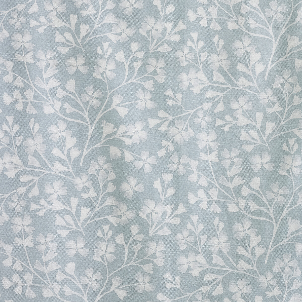Brooke Floral Lined Pencil Pleat Curtains duck egg blue, CATHERINE LANSFIELD