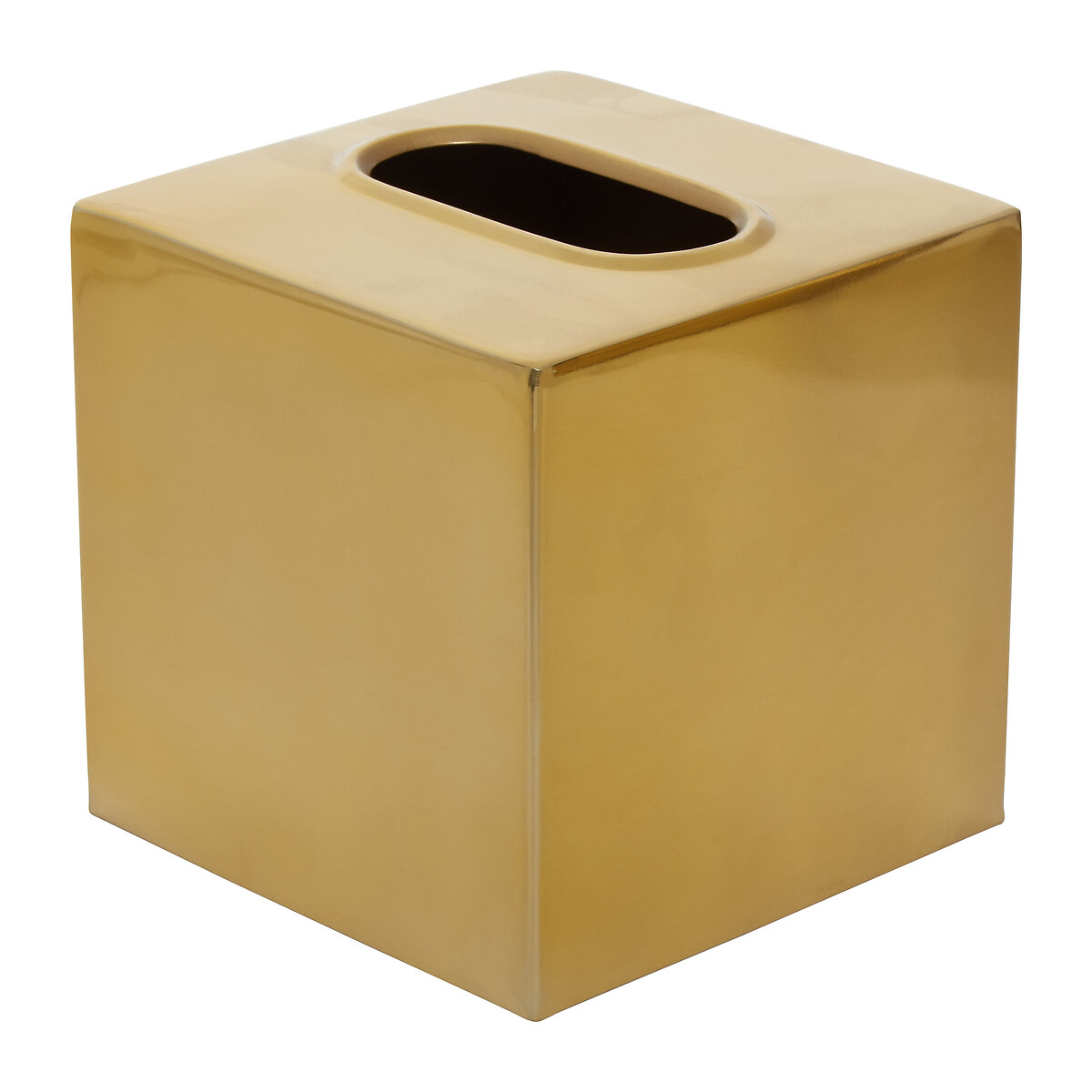Gold Metal Tissue Box gold-coloured, FIFTY FIVE SOUTH