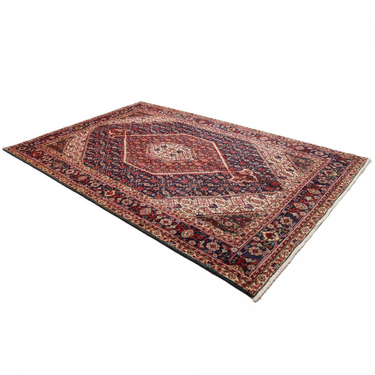 Tapis d'orient, motif oriental raffiné, noué main, TABRIZ D rouge, bleu, crème, UN AMOUR DE TAPIS