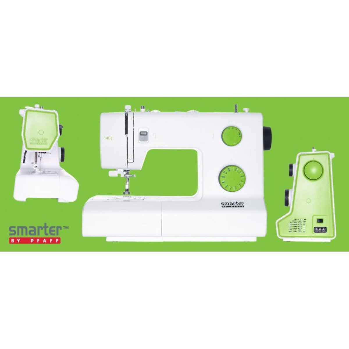 Machine à coudre mécanique smarter 140S blanc + vert, PFAFF