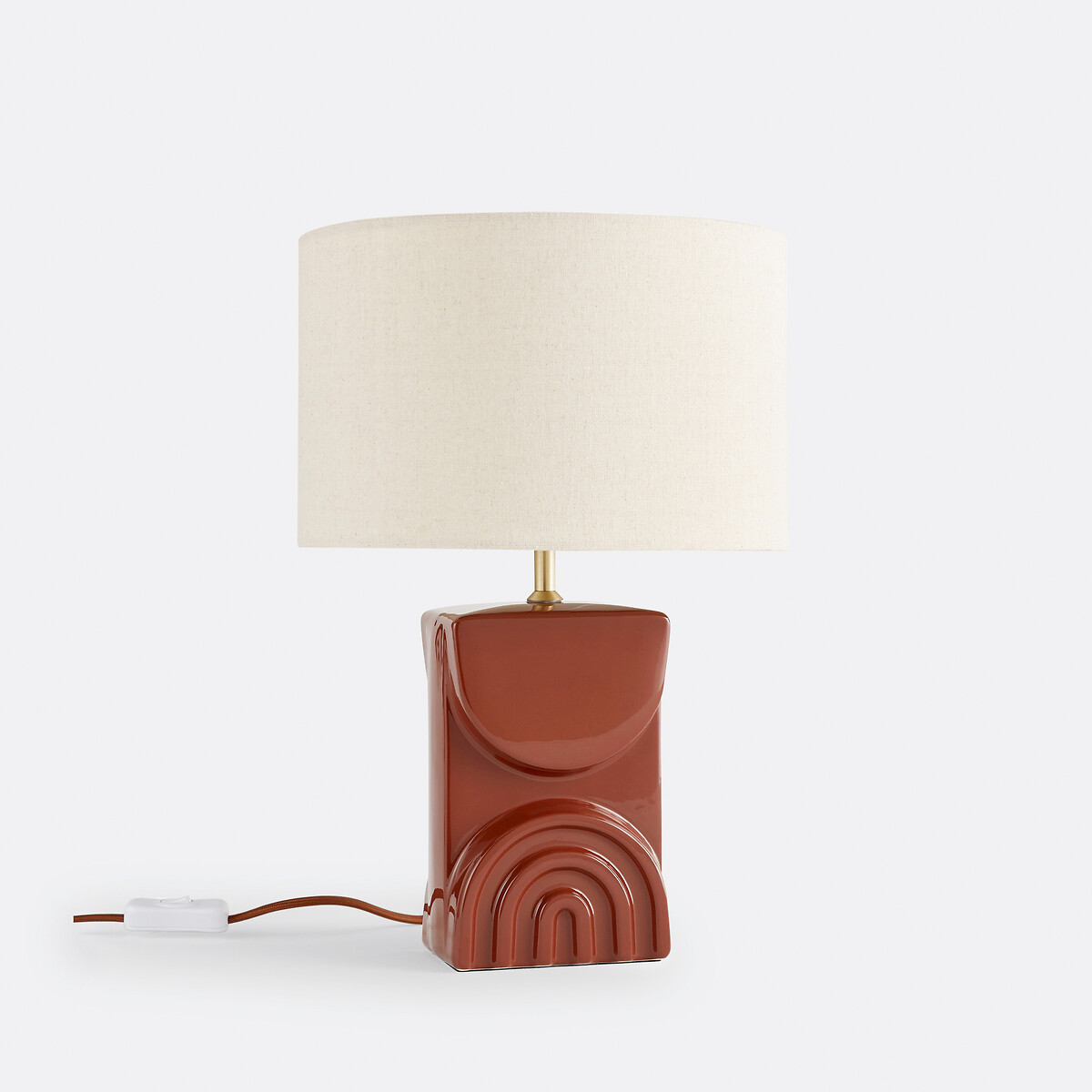 Lampe à poser céramique et lin, Topia brun, LA REDOUTE INTERIEURS