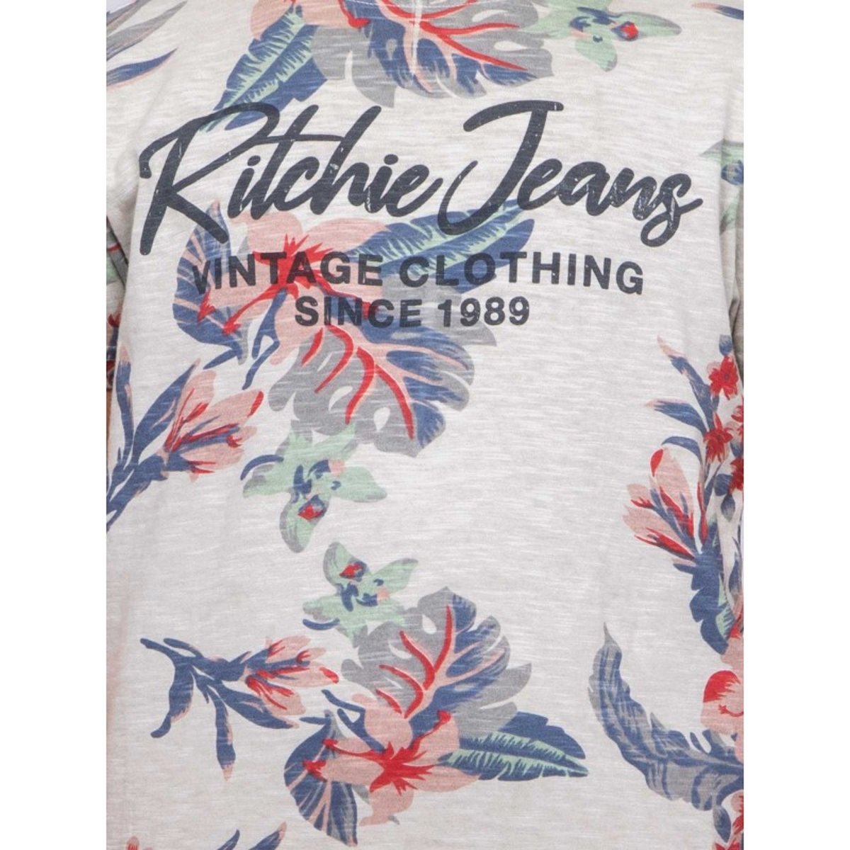 T-shirt Col Rond Pur Coton Motifs Nalko-j beige, RITCHIE