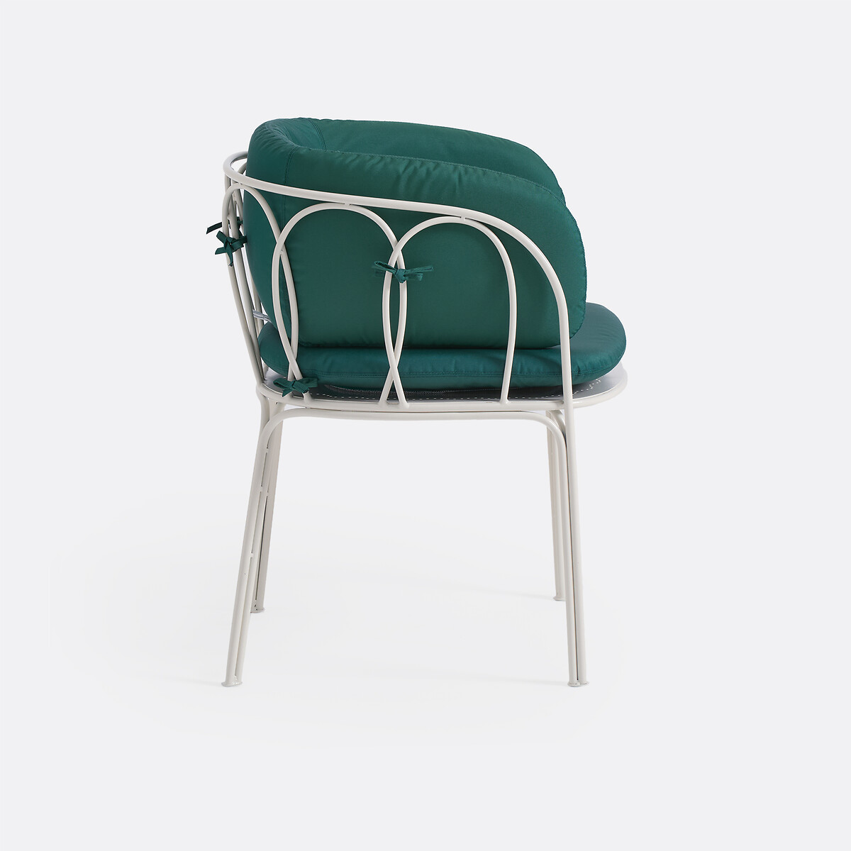 Fauteuil de table de jardin, en métal acier, avec coussins, LACOMO galet, LA REDOUTE INTERIEURS