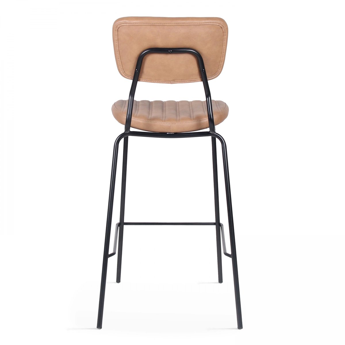 Lot de 2 chaises hautes en textile enduit, YORK marron clair, OVIALA