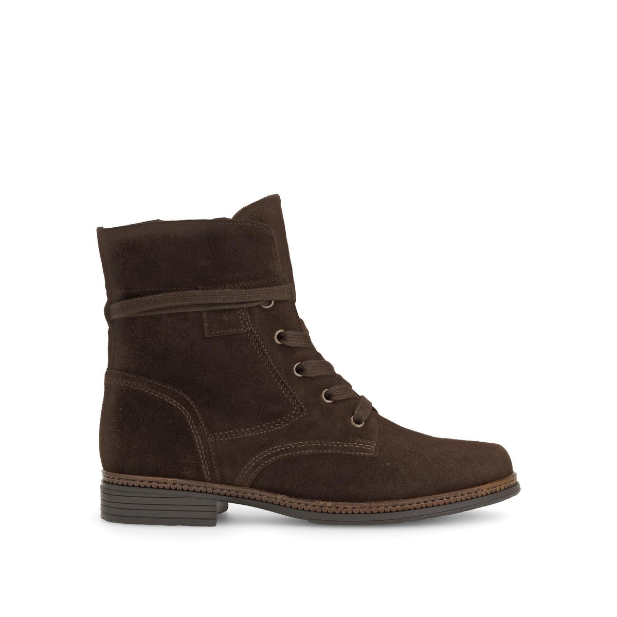 Bottines en cuir à talon décroché marron, GABOR
