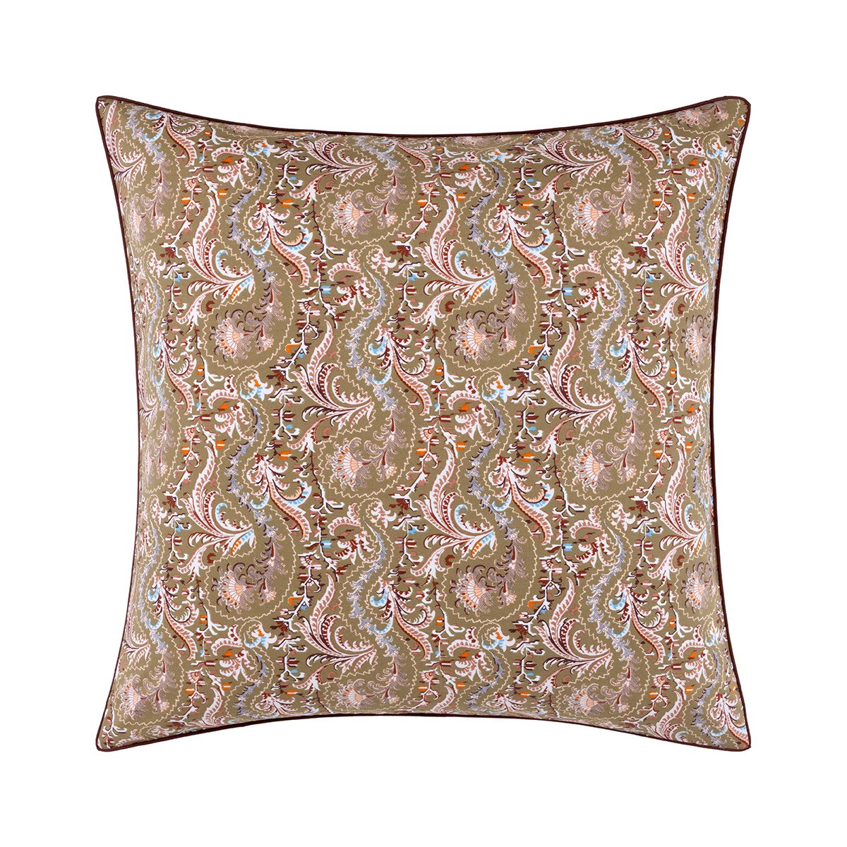 Taie d'oreiller en percale de coton vert, TALMA multicolore, DESFORGES