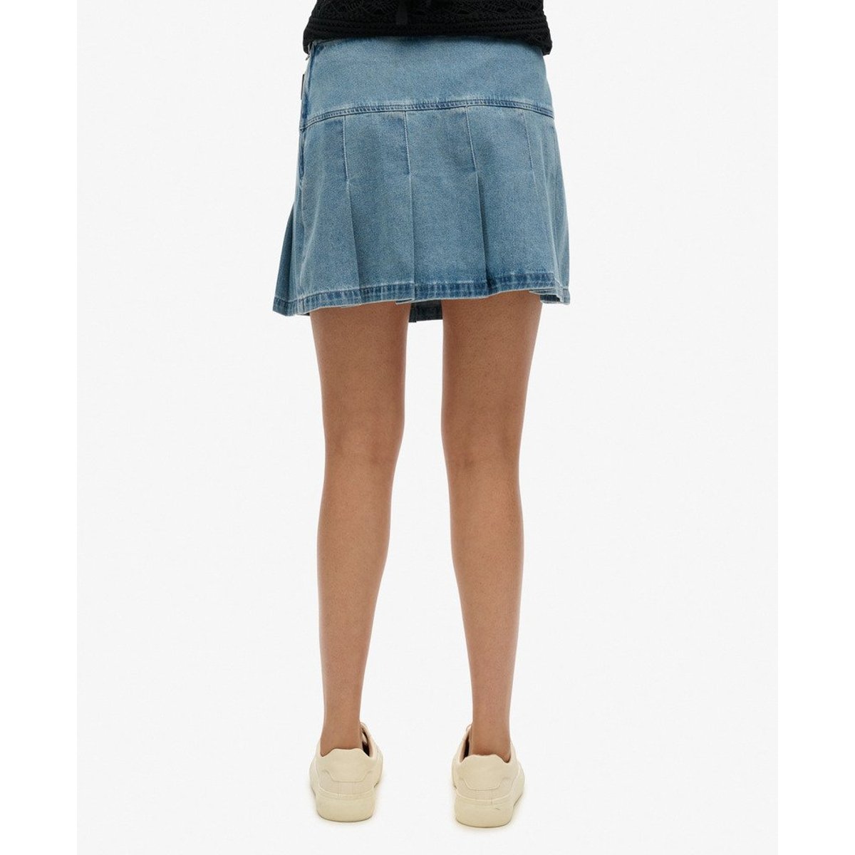 Mini-jupe plissée à empiècements délavage vintage, SUPERDRY
