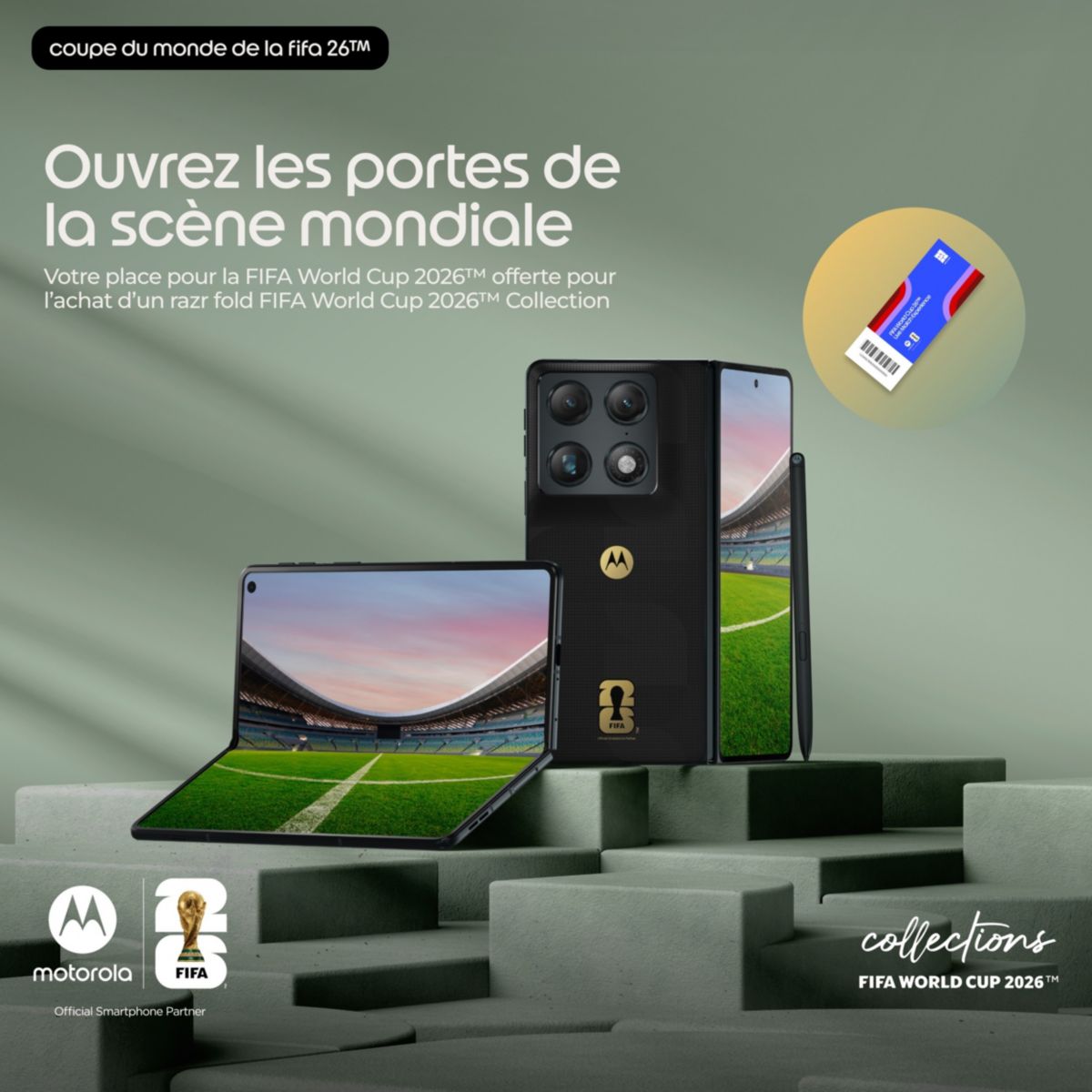 Smartphone Razr Fold Edition FIFA 5G 512Go Noir couleur unique, MOTOROLA