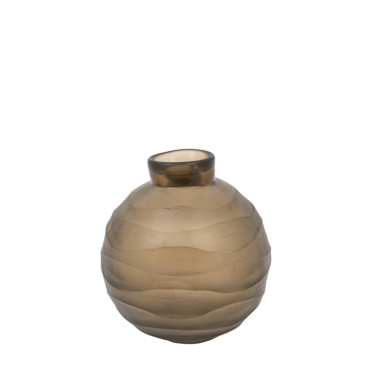 Bevelled 14cm Glass Globe Vase grey, ÉDITÉ