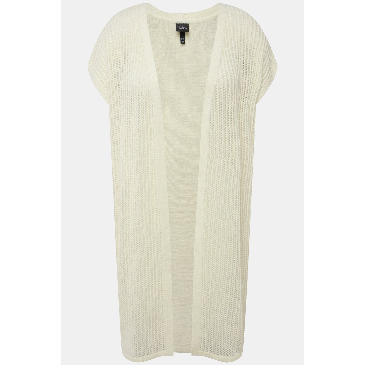 Gilet en maille ajourée blanc neige, ULLA POPKEN