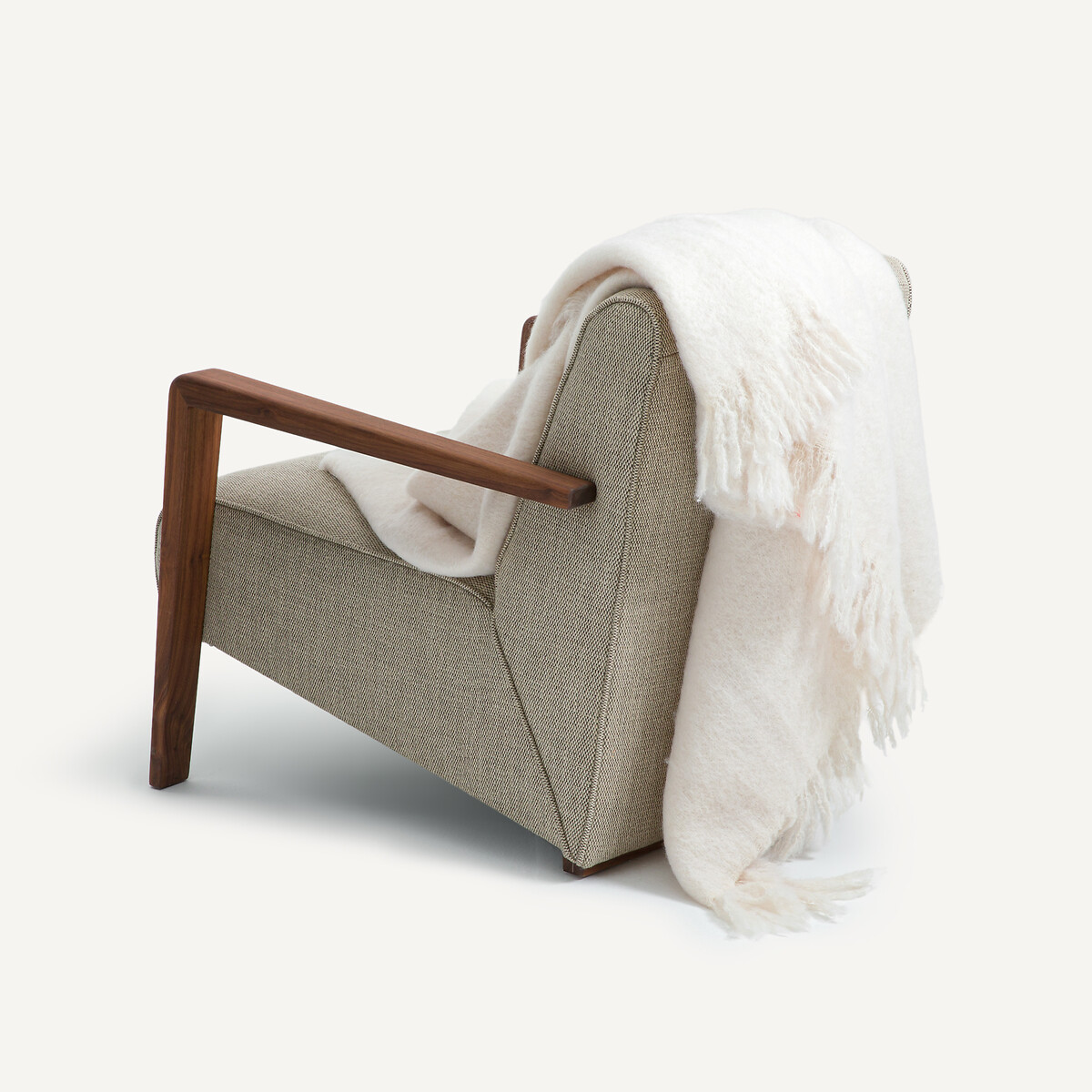 Plaid en laine et polyamide, Mantas ecru, AM.PM