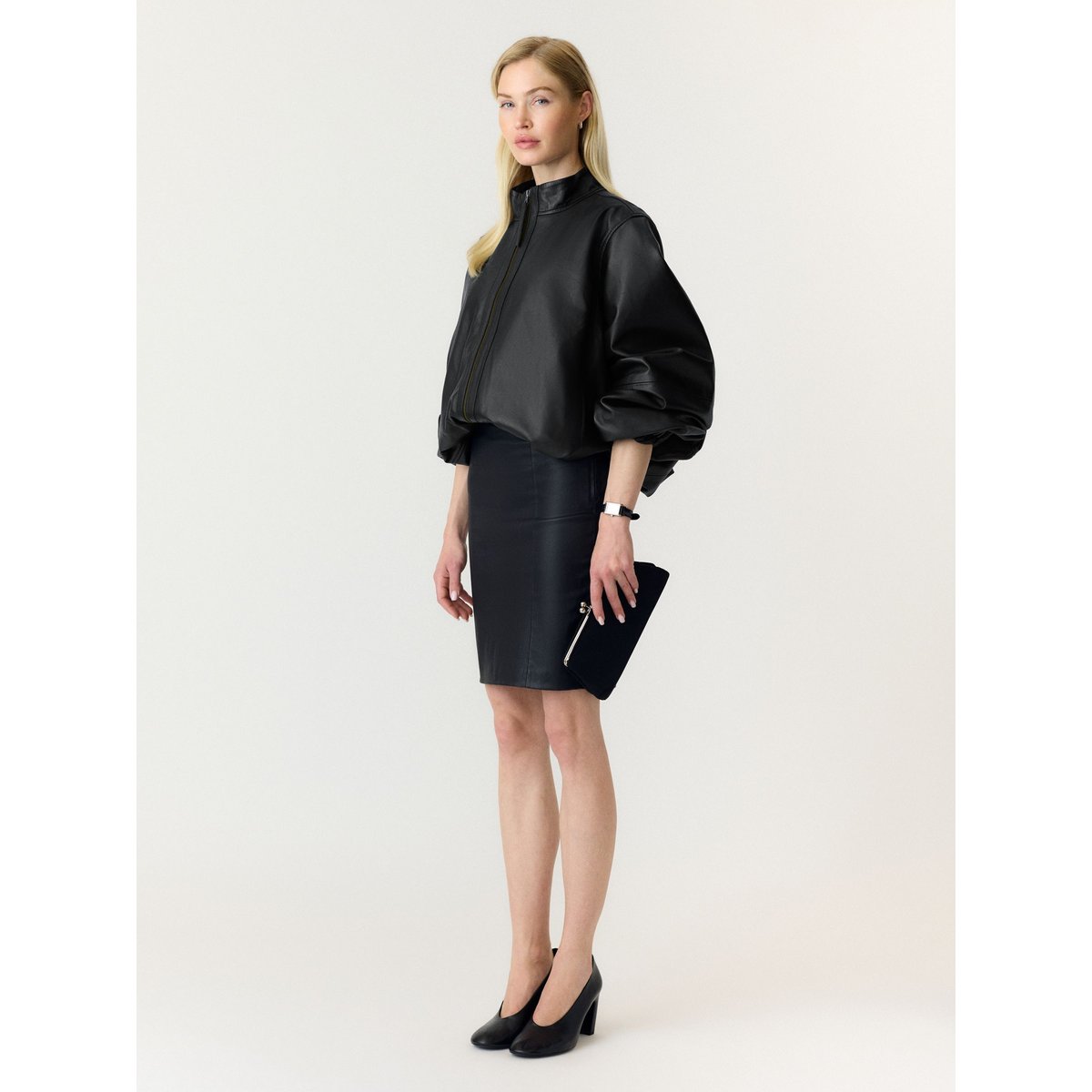 Veste En Cuir black, YAS
