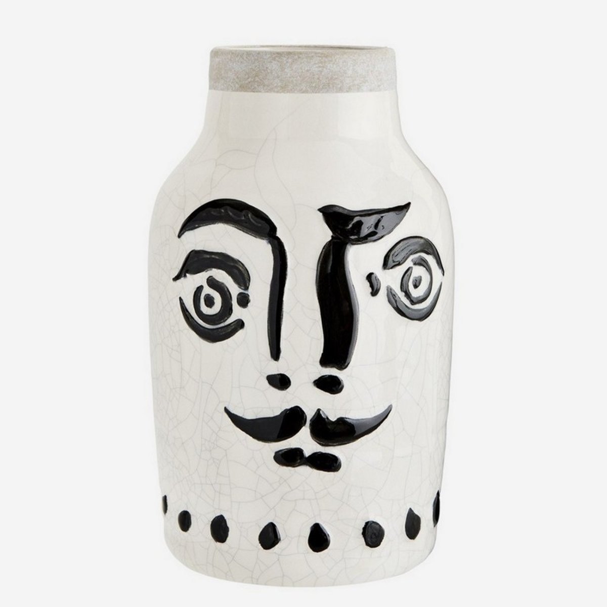 Vase céramique visage Face écru, MADAM STOLTZ