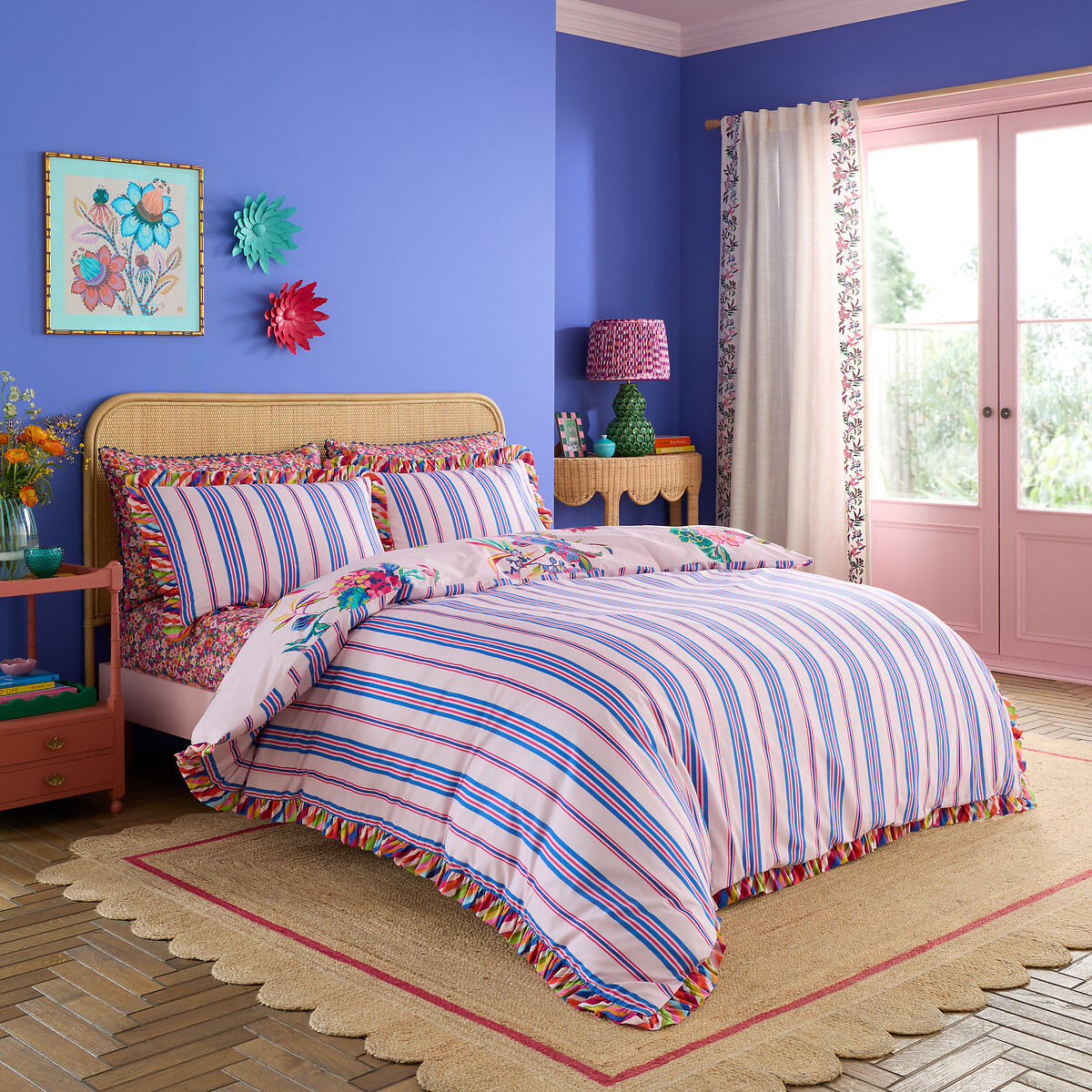 Flourish Floral 100% Cotton Reversible Duvet Cover Set multi-coloured, SOPHIE ROBINSON