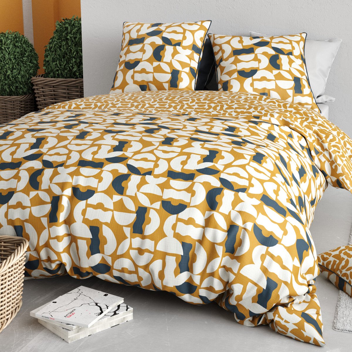 Parure housse de couette en coton imprimée, Fidji imprime, C DESIGN HOME TEXTILE