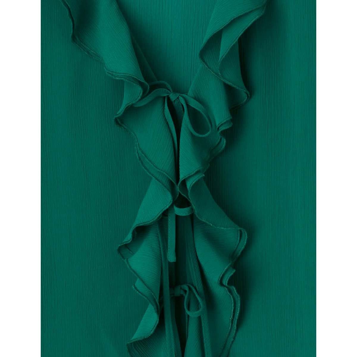 Blouse volantée manches longues vert, BZB