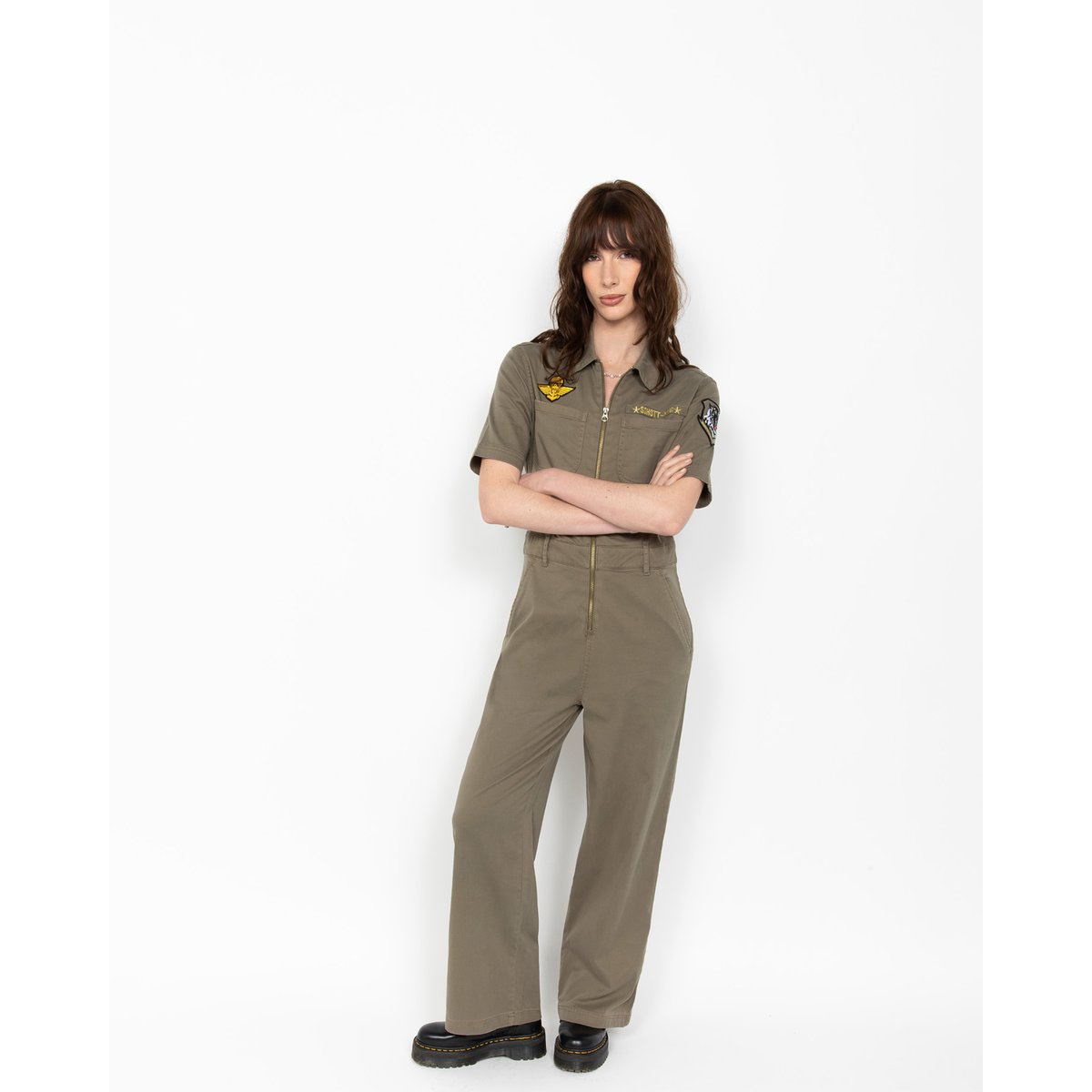 Combinaison manches courtes army kaki clair, SCHOTT