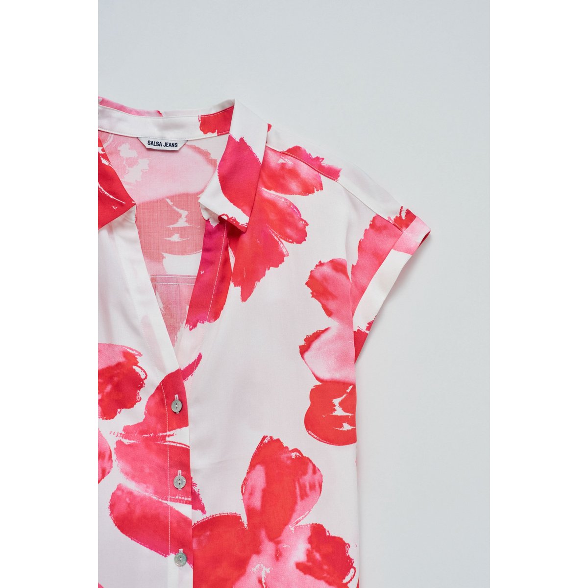 HAUT AVEC MOTIF FLORAL rouge, SALSA JEANS