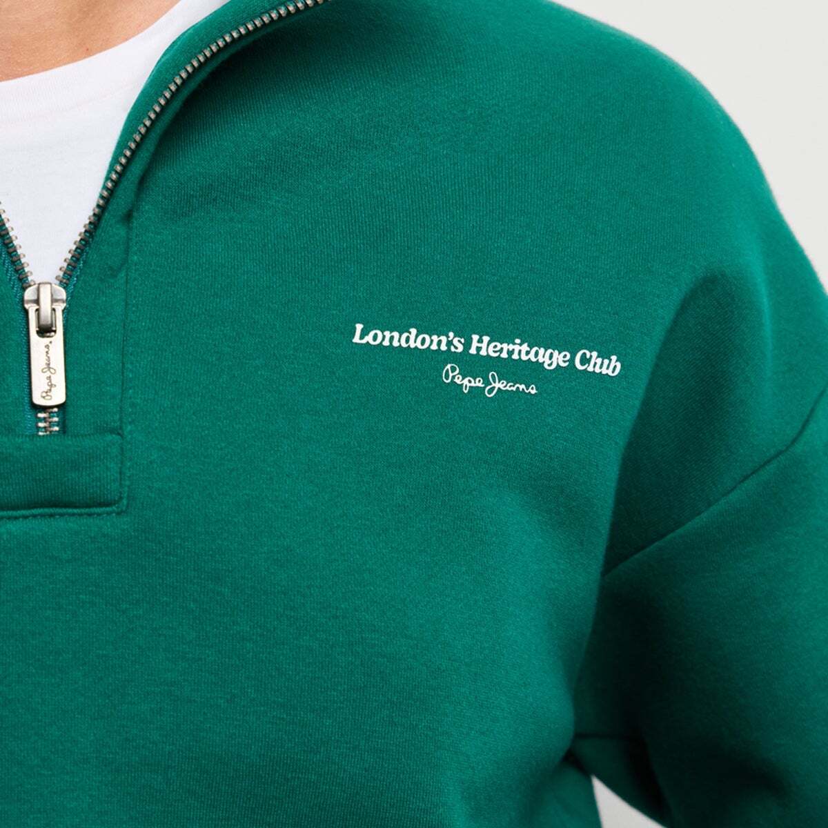 Sweat À Col Montant Avec Demi-Fermeture Éclair vert sherwood, PEPE JEANS