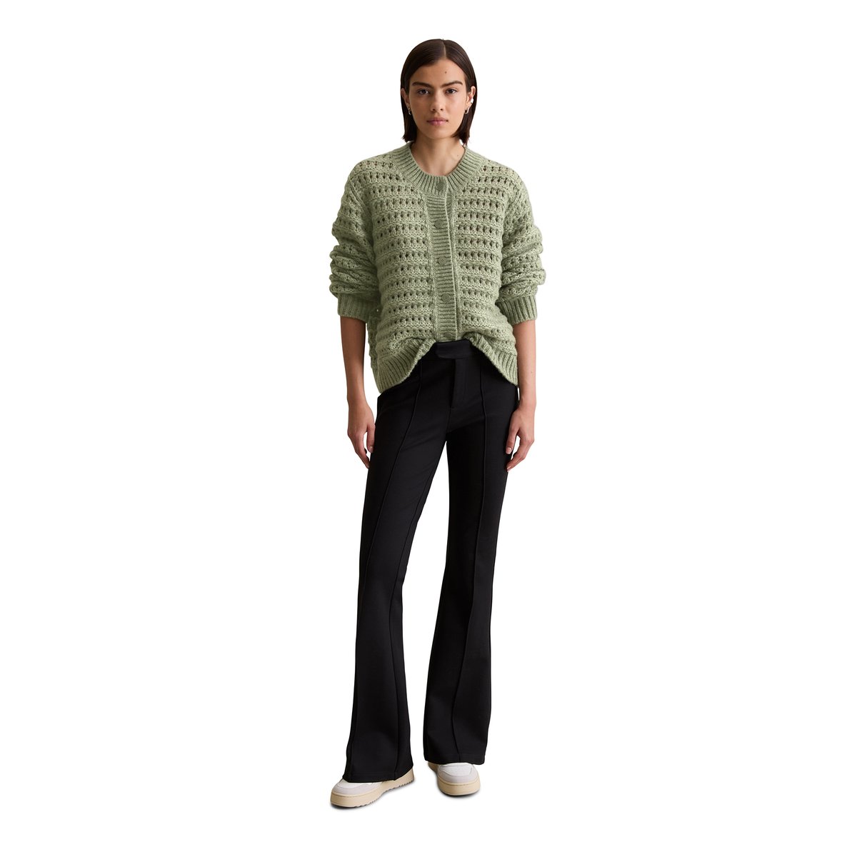Cardigan regular en doux mélange de laine vierge gris, MARC O’POLO DENIM
