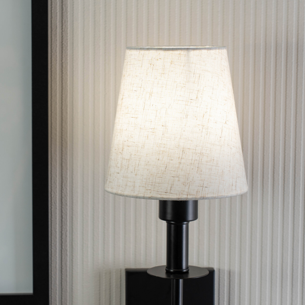 Kasey Rechargeable Easy Fit Wall Light with Shade in Black black, SO'HOME