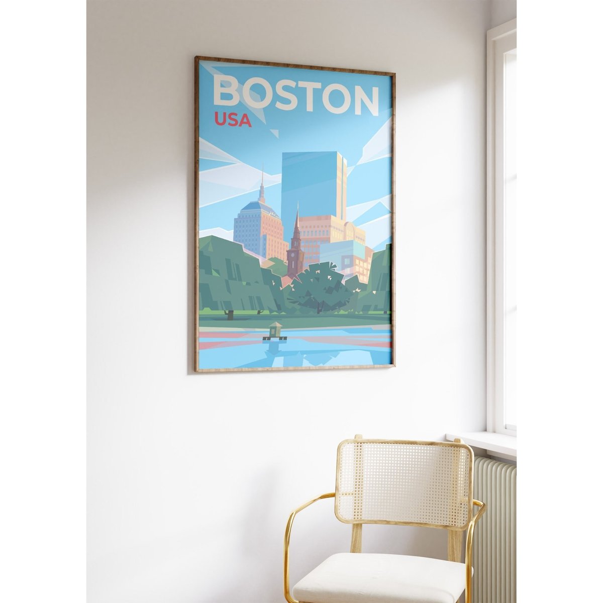 Affiche ville Boston blanc, L'AFFICHERIE