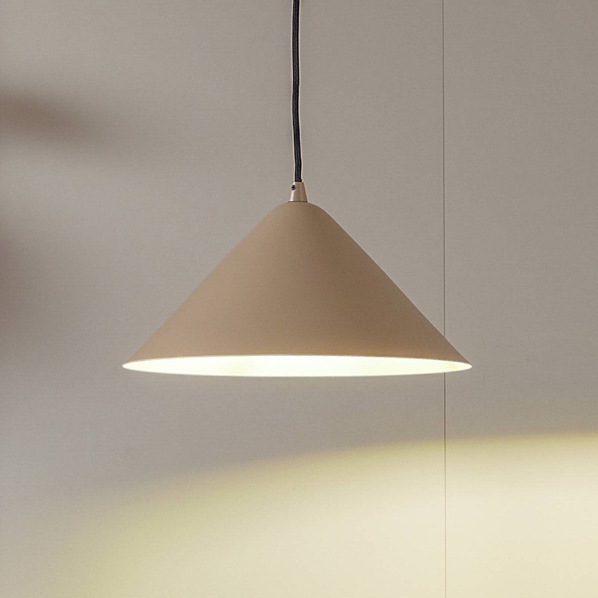 Suspension en métal moderne, Clarine beige, LINDBY