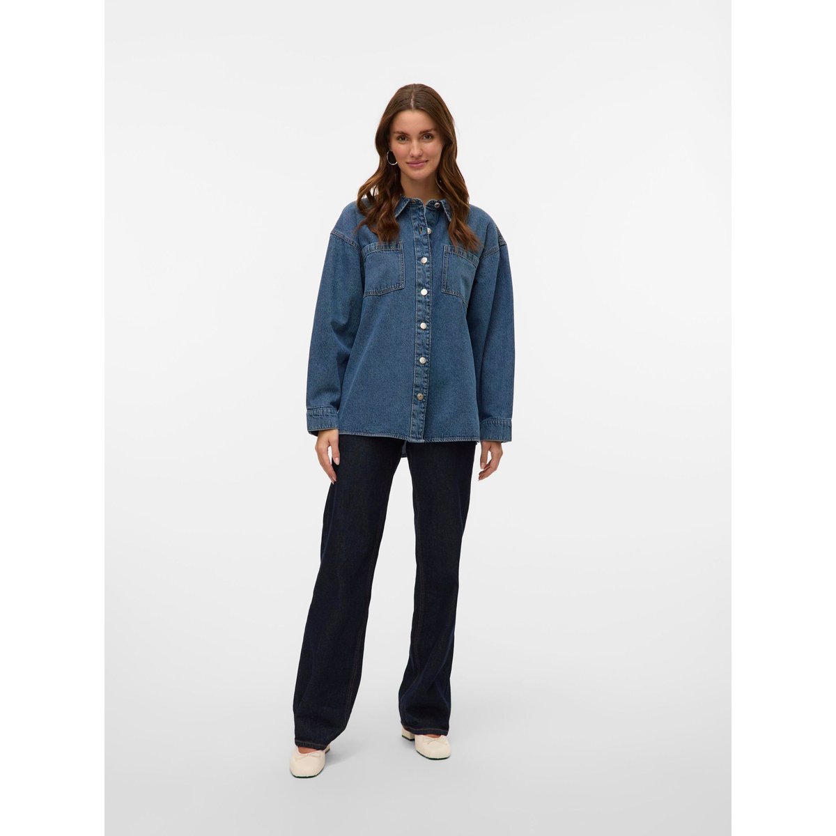 Chemise En Denim medium blue denim, VERO MODA
